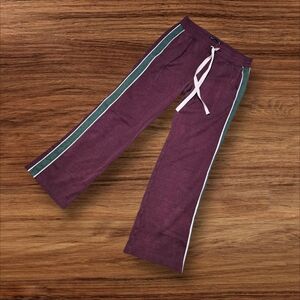 Abercrombie And Fitch Burgundy With Side Stripe Soft Track Pants